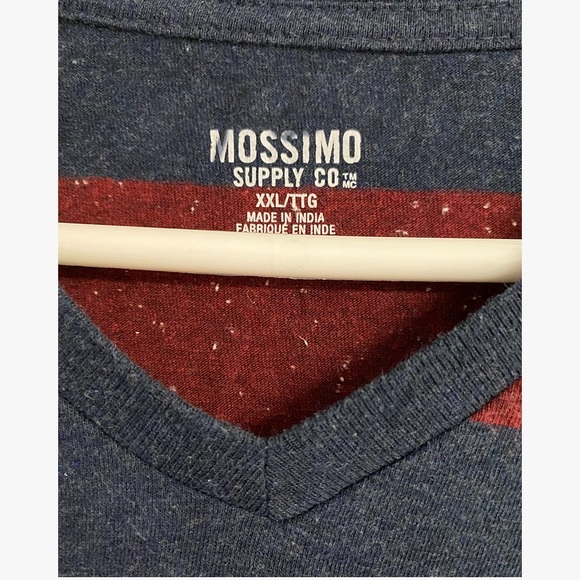 Mossimo Supply Co. Red & Blue Stripe V-neck Shirt - Picture 3 of 3